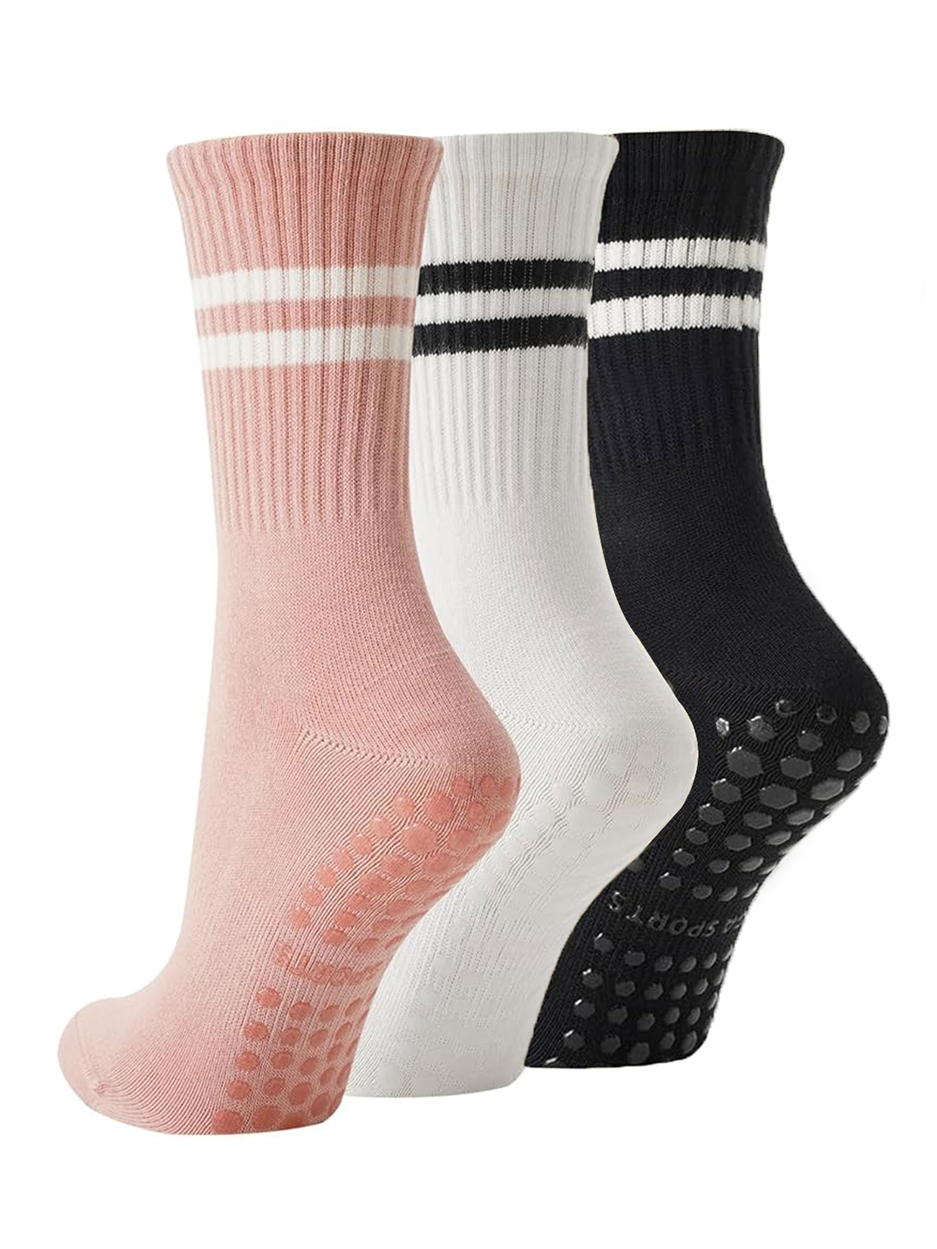 Yoga Fitness Women - 3 Paar Yoga-Socken, rutschfeste, professionelle Damen-Pilates-Socken,