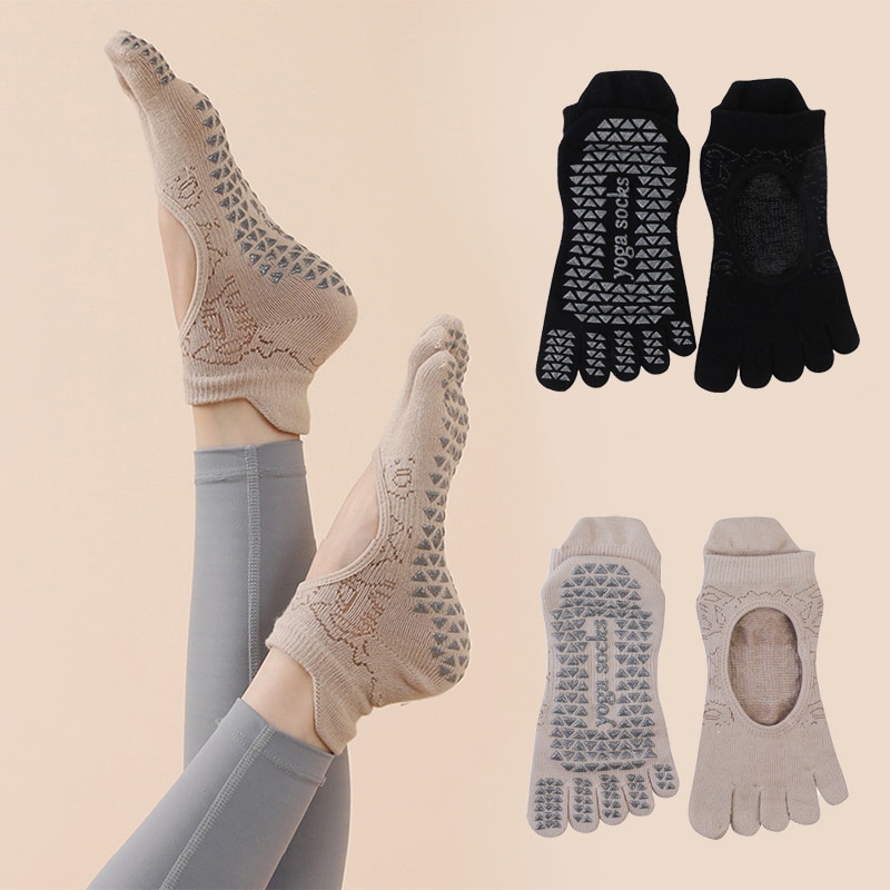 Yoga Fitness Women - Frauen Yoga Zehen socken hochwertige Anti-Rutsch-Fünf-Finger-Pilates-Socken