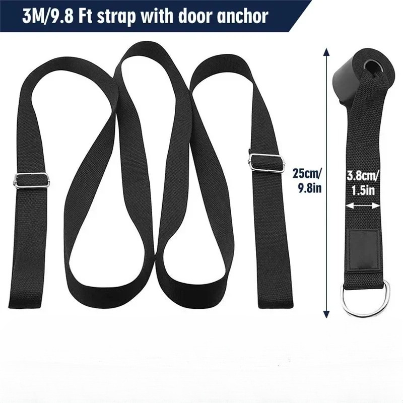 Yoga Fitness Ring - 3M Flexibler Yoga-Stretchgurt mit D-Ring für