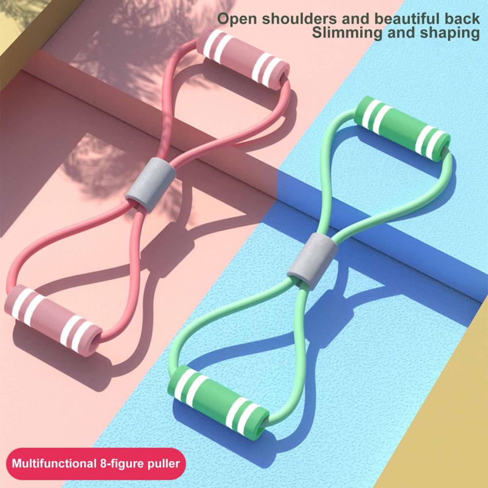 Figure 8 Resistance Band - Abbildung 8, Fitness-Widerstandsband mit Griff, tragbar,
