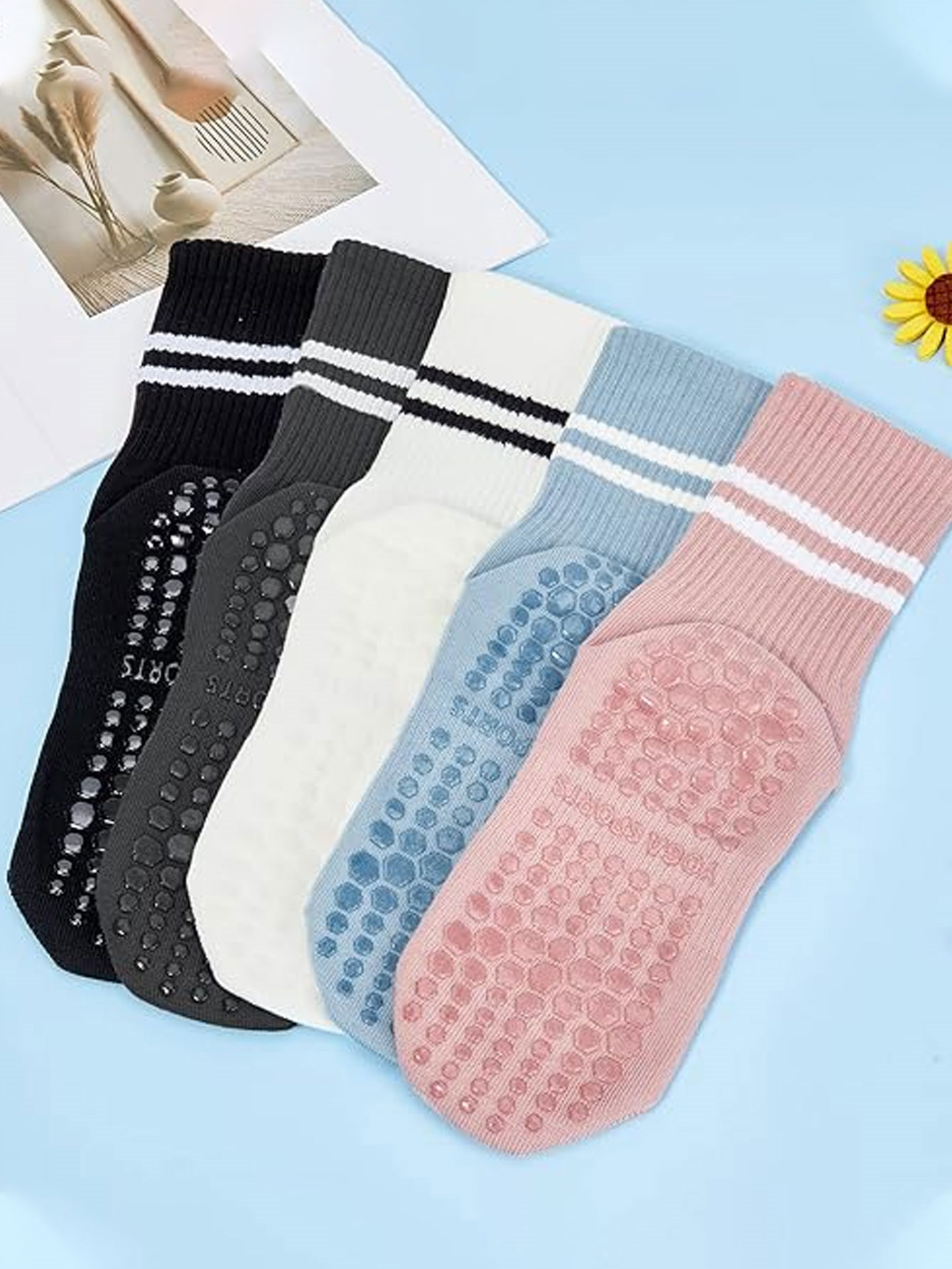 3 Paar Yoga-Socken, rutschfest – Yoga Fitness Women Bewertung und Preis