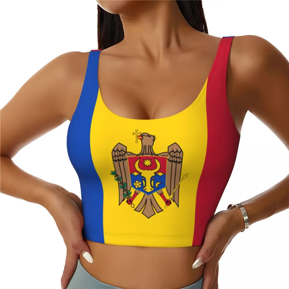 Moldawien Flagge Basic Tops Fr – Yoga Fitness Women Bewertung und Preis