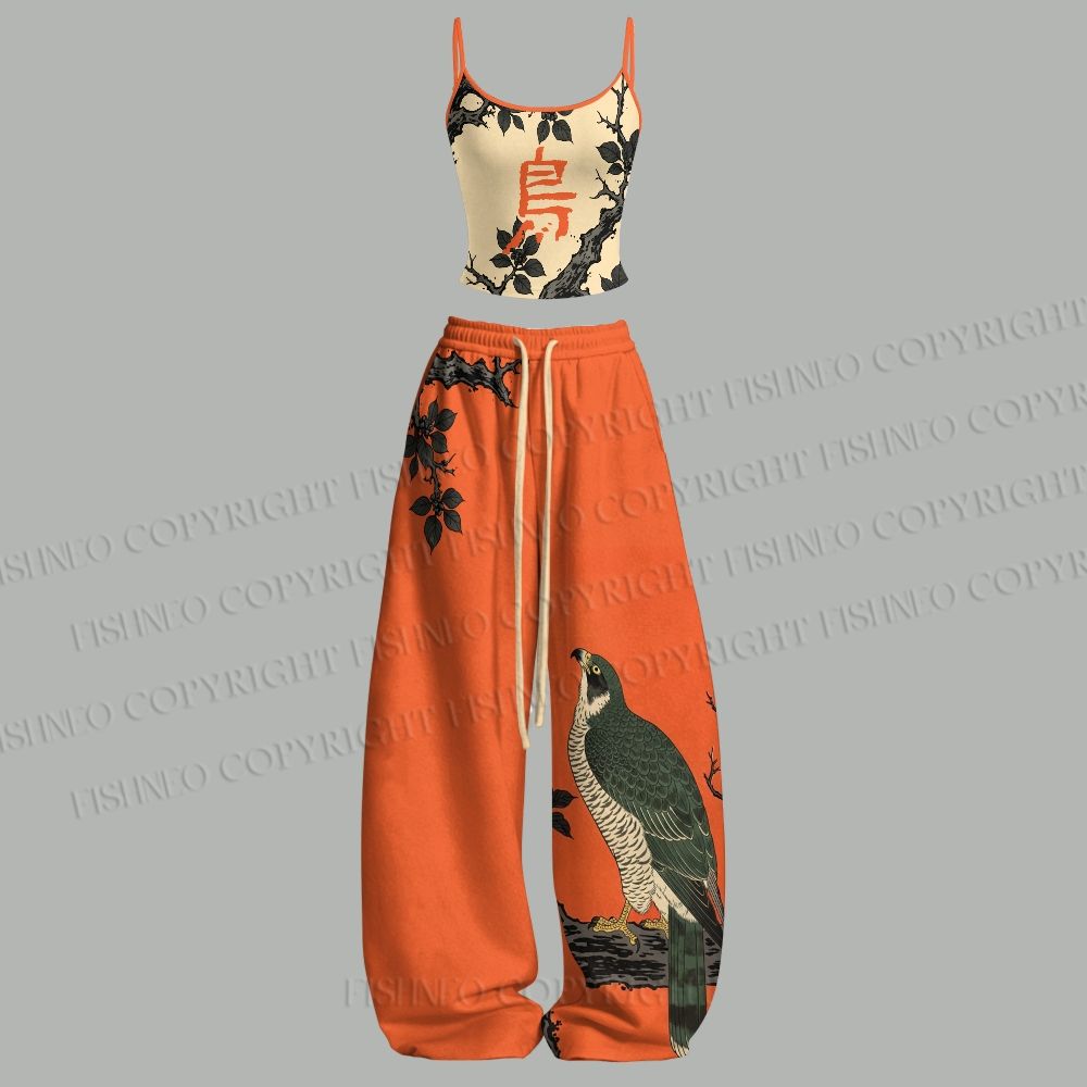 Japanisches Ukiyo-e-Vogel-Top  – Yoga Fitness Women Bewertung und Preis