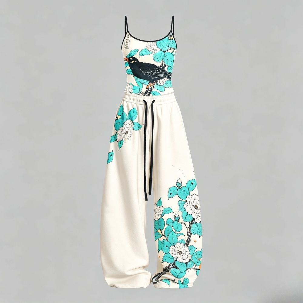 Japanisches Ukiyo-e-Vogel-Top  – Yoga Fitness Women Bewertung und Preis